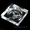 Clear Octagon Crystal Glass Cigar Ashtray for Office Decoration